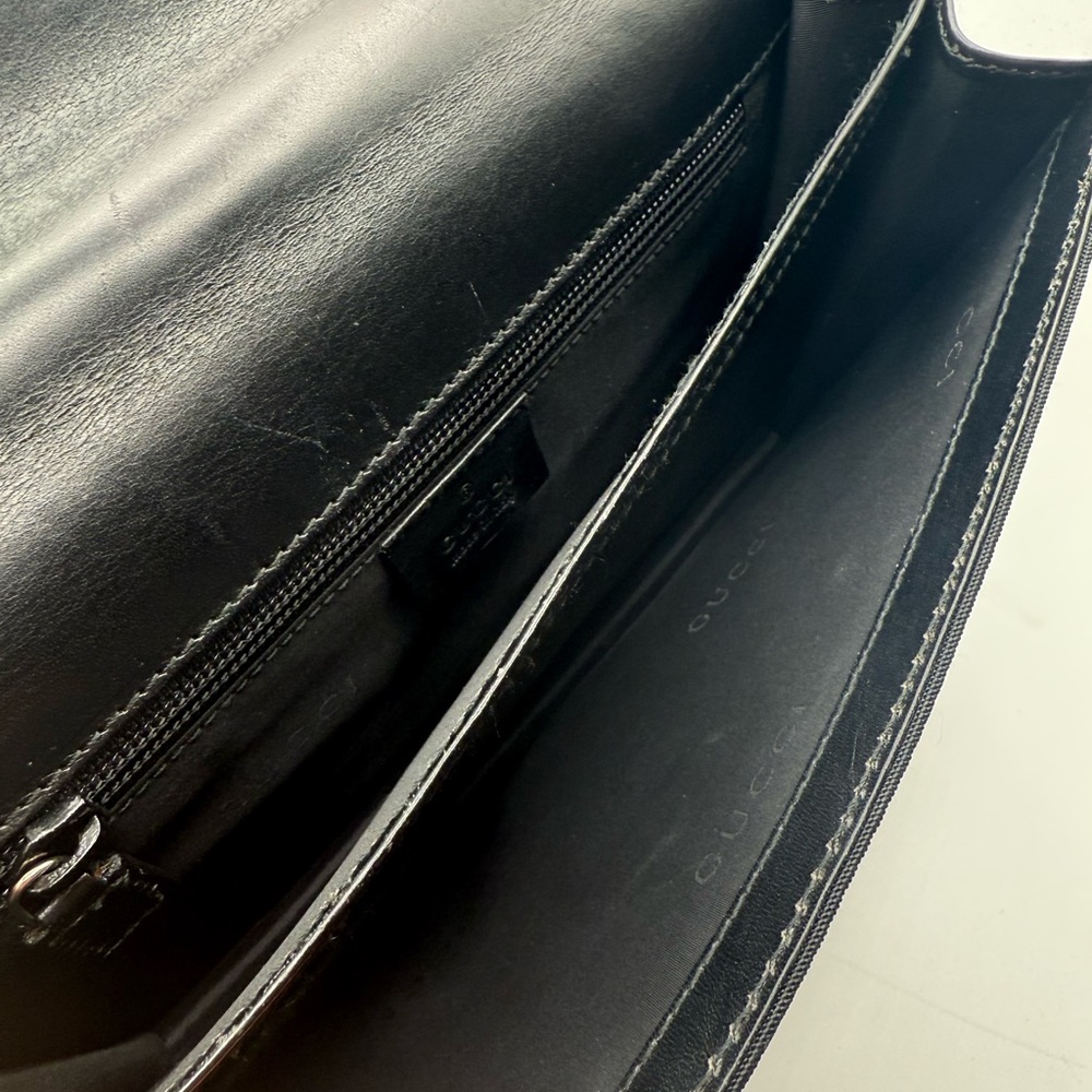 Vintage Gucci black leather and canvas nylon clutch wristlet EUC 🔥🔥 - Picture 5 of 17